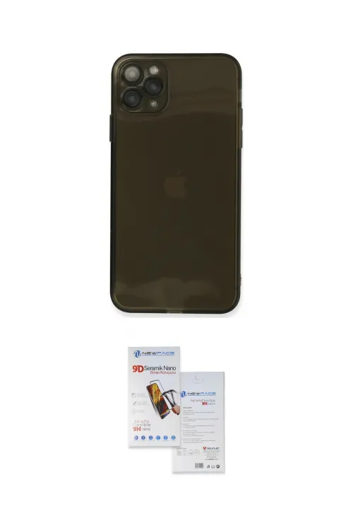 ieg™ iPhone 11 Pro Max Kılıf Ahenk Doku - Siyah Seramik Nano Ekran Koruyucu