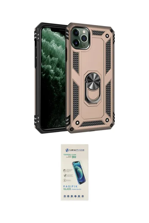 ieg™ iPhone 11 Pro Max Kılıf Ahenk Klasik Koleksiyonu - Şeffaf Pasifik Cam Ekran Koruyucu