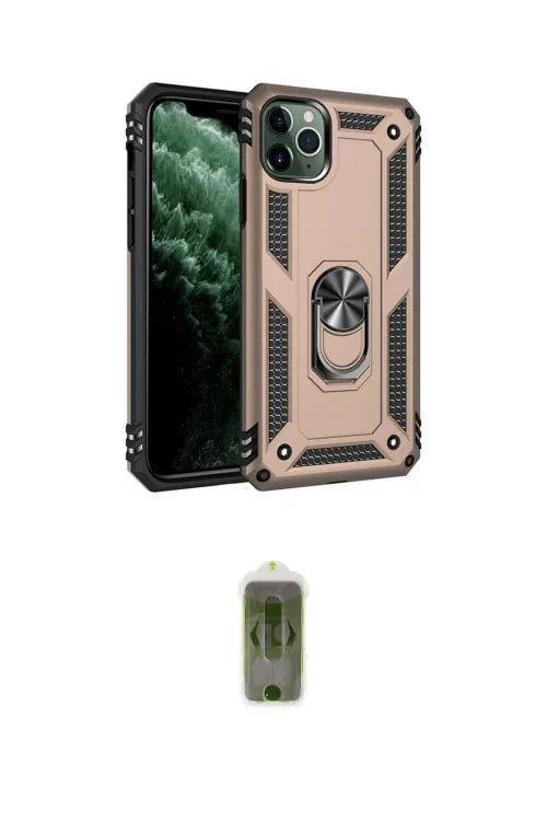 ieg™ iPhone 11 Pro Max Kılıf Ahenk Klasik Koleksiyonu - Siyah Joko Magic 5D Hayalet Cam