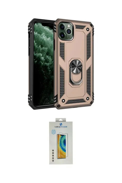 ieg™ iPhone 11 Pro Max Kılıf Ahenk Klasik Koleksiyonu - Siyah Polymer Nano Ekran Koruyucu