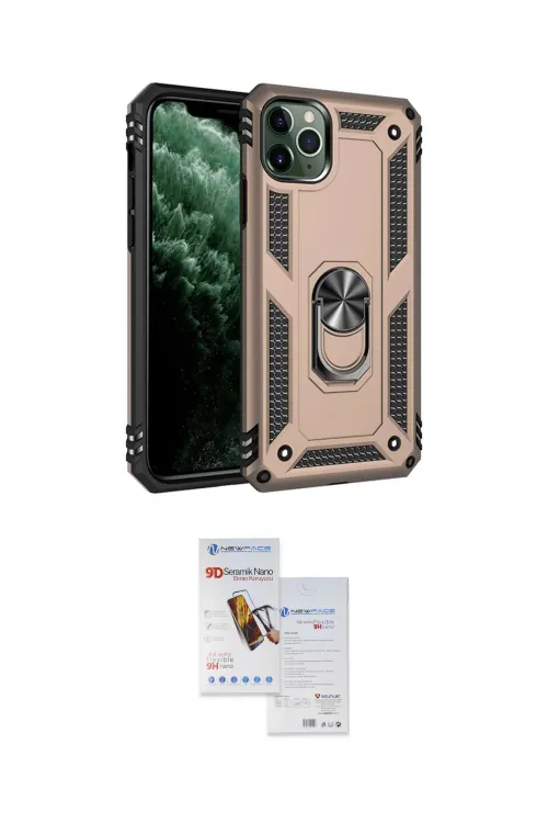 ieg™ iPhone 11 Pro Max Kılıf Ahenk Klasik Koleksiyonu - Siyah Seramik Nano Ekran Koruyucu