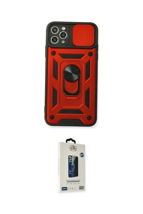 ieg™ iPhone 11 Pro Max Kılıf Ahenk Klasik - Siyah Bilvis Hayalet Cam Ekran Koruyucu