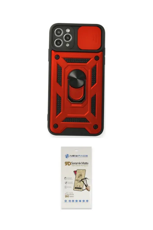 ieg™ iPhone 11 Pro Max Kılıf Ahenk Klasik - Siyah Mat Seramik Nano Ekran Koruyucu