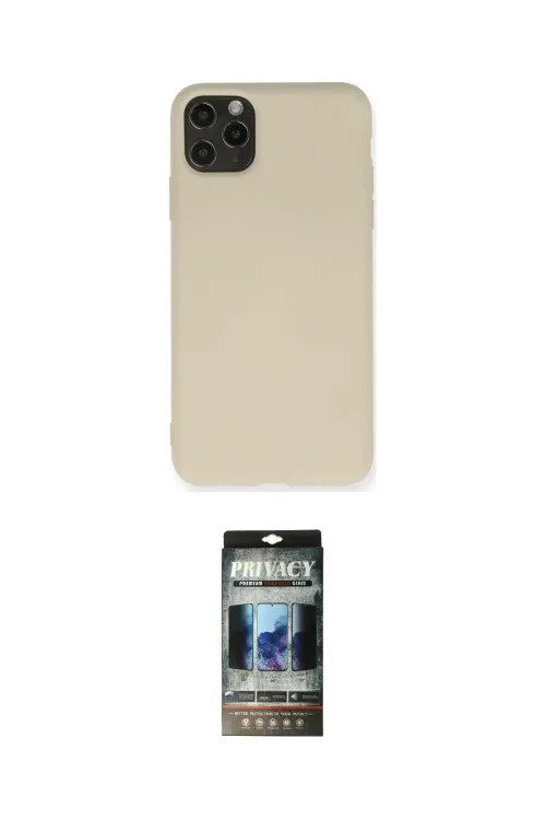 ieg™ iPhone 11 Pro Max Kılıf Ahenk Serisi - Siyah 34D Hayalet Izgaralı Cam