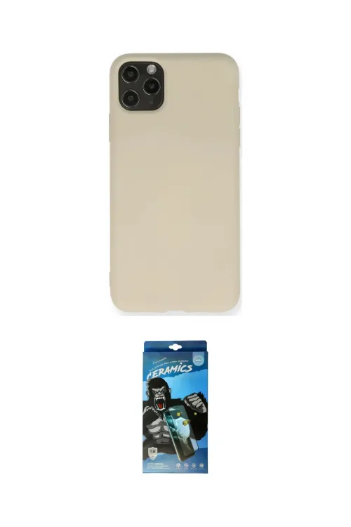 ieg™ iPhone 11 Pro Max Kılıf Ahenk Serisi - Siyah 34D Izgaralı Cam