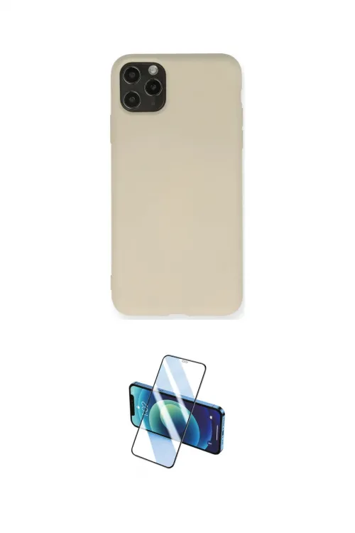 ieg™ iPhone 11 Pro Max Kılıf Ahenk Serisi - Siyah 3D Antistatik Cam Ekran Koruyucu