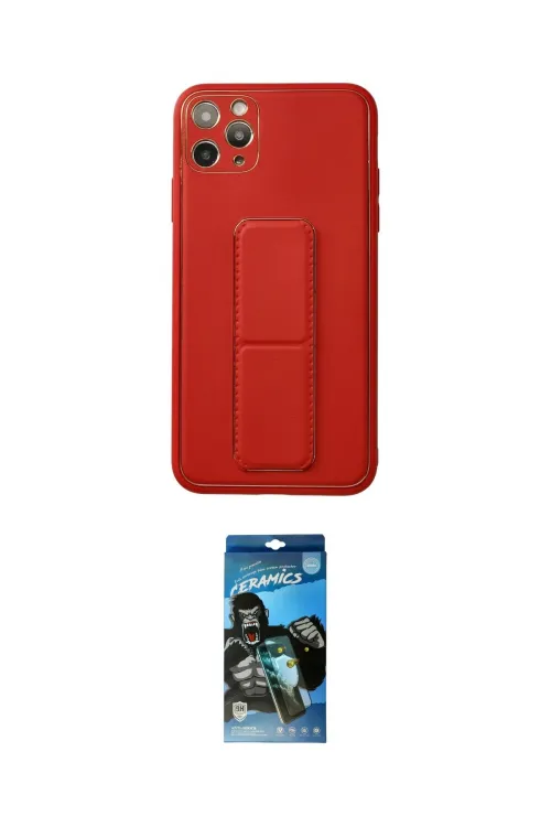 ieg™ iPhone 11 Pro Max Kılıf Akış Doku - Siyah 34D Izgaralı Cam