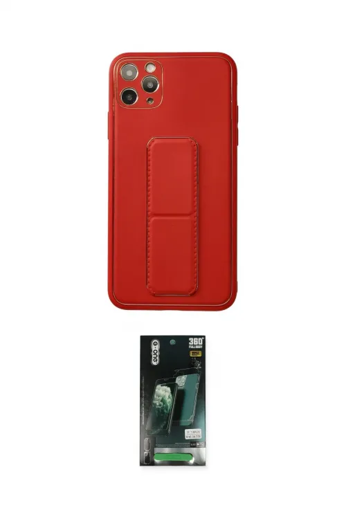 ieg™ iPhone 11 Pro Max Kılıf Akış Doku - Siyah 360 Mat Full Body Arka Koruyucu