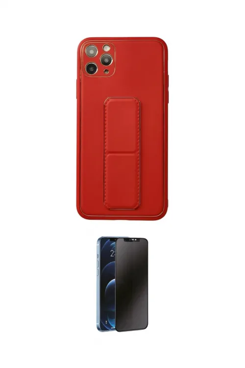 ieg™ iPhone 11 Pro Max Kılıf Akış Doku - Siyah 3D Antistatik Hayalet Cam Ekran Koruyucu