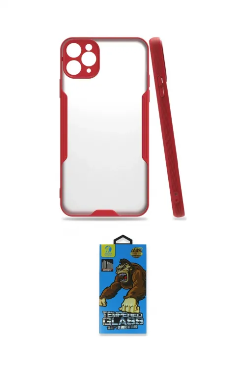 ieg™ iPhone 11 Pro Max Kılıf Atlas Asil Serisi - Siyah 18D Cam Ekran Koruyucu