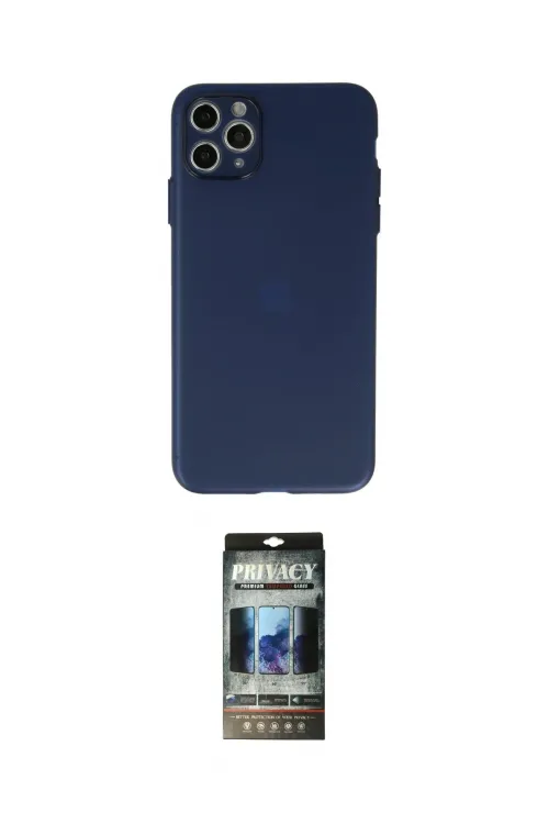 ieg™ iPhone 11 Pro Max Kılıf Atlas Minimal Prime - Siyah 34D Hayalet Izgaralı Cam