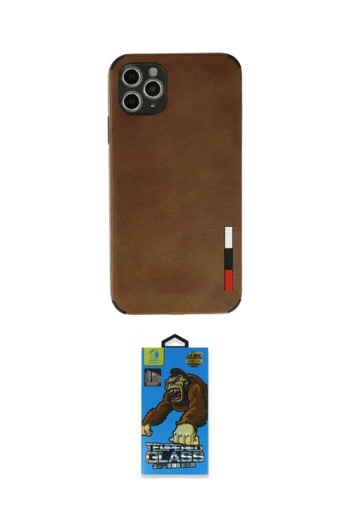 ieg™ iPhone 11 Pro Max Kılıf Doruk Asil Koleksiyonu - Siyah 18D Cam Ekran Koruyucu