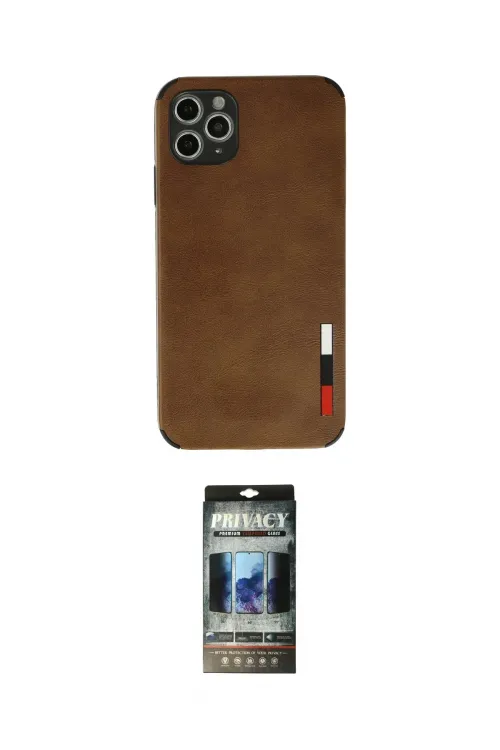 ieg™ iPhone 11 Pro Max Kılıf Doruk Asil Koleksiyonu - Siyah 34D Hayalet Izgaralı Cam