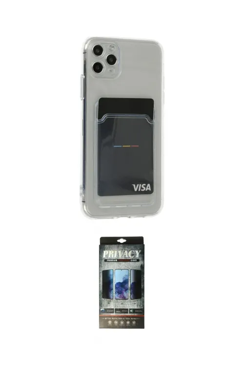 ieg™ iPhone 11 Pro Max Kılıf Doruk Klasik Koleksiyonu - Siyah 34D Hayalet Izgaralı Cam