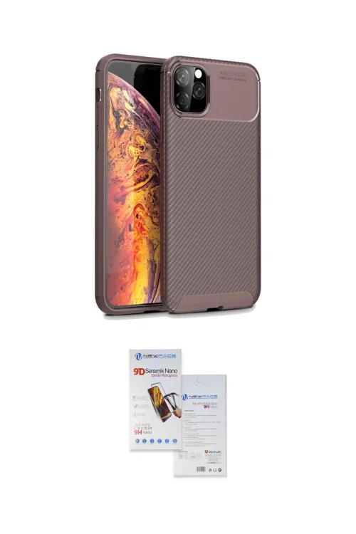 ieg™ iPhone 11 Pro Max Kılıf Eksen Form Prime - Siyah Seramik Nano Ekran Koruyucu
