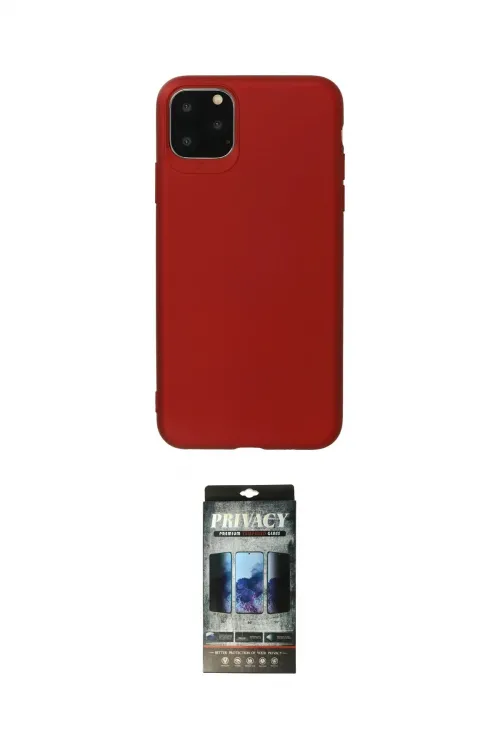 ieg™ iPhone 11 Pro Max Kılıf Kozmos Yansıma Özel Seri - Siyah 34D Hayalet Izgaralı Cam