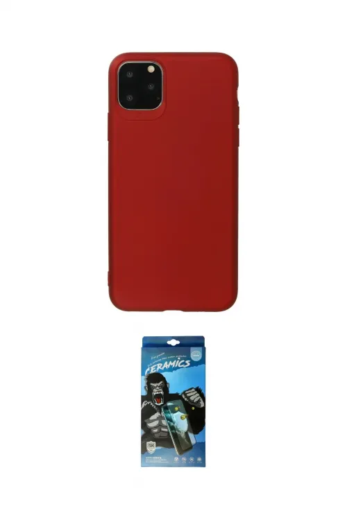 ieg™ iPhone 11 Pro Max Kılıf Kozmos Yansıma Özel Seri - Siyah 34D Izgaralı Cam
