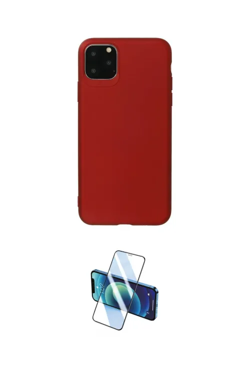 ieg™ iPhone 11 Pro Max Kılıf Kozmos Yansıma Özel Seri - Siyah 3D Antistatik Cam Ekran Koruyucu