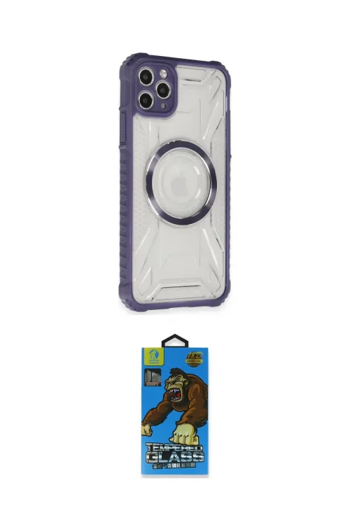 ieg™ iPhone 11 Pro Max Kılıf Kutup Modern - Siyah 18D Cam Ekran Koruyucu