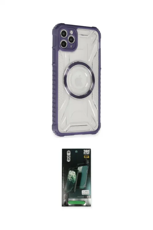 ieg™ iPhone 11 Pro Max Kılıf Kutup Modern - Siyah 360 Mat Full Body Arka Koruyucu