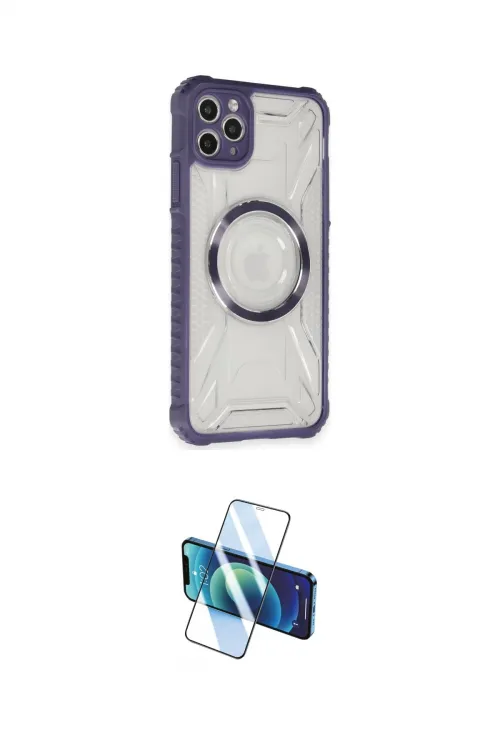 ieg™ iPhone 11 Pro Max Kılıf Kutup Modern - Siyah 3D Antistatik Cam Ekran Koruyucu