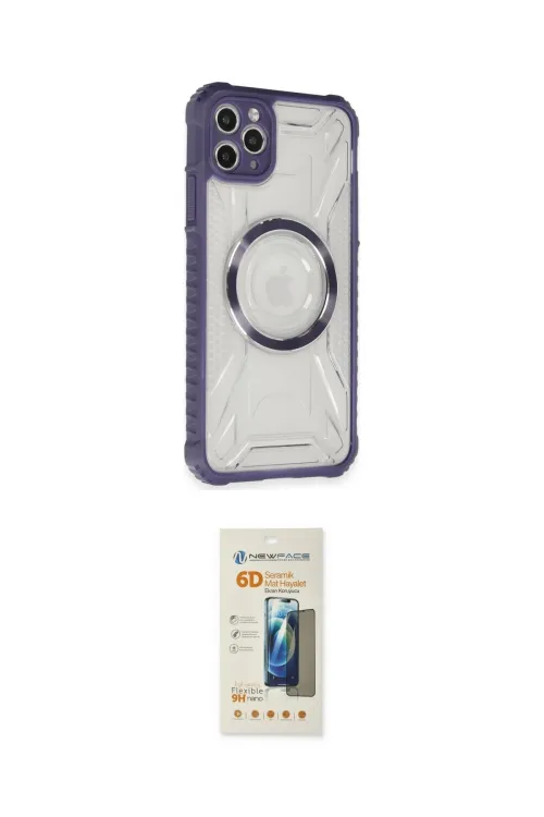 ieg™ iPhone 11 Pro Max Kılıf Kutup Modern - Siyah 6D Mat Seramik Hayalet Nano Ekran Koruyucu