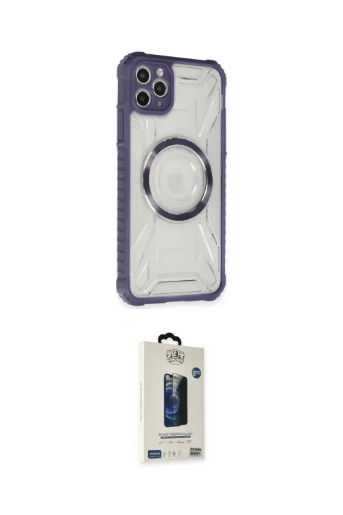 ieg™ iPhone 11 Pro Max Kılıf Kutup Modern - Siyah Bilvis Hayalet Cam Ekran Koruyucu