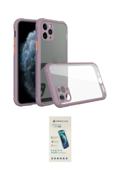 ieg™ iPhone 11 Pro Max Kılıf Nova Asil Özel Seri - Şeffaf Pasifik Cam Ekran Koruyucu