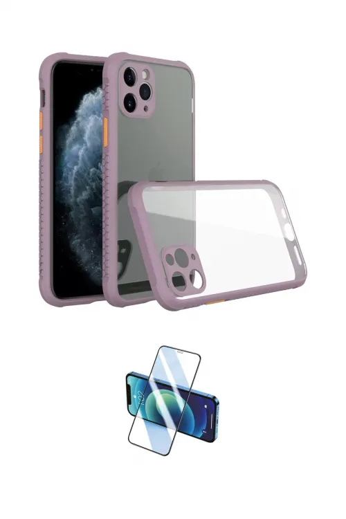 ieg™ iPhone 11 Pro Max Kılıf Nova Asil Özel Seri - Siyah 3D Antistatik Cam Ekran Koruyucu