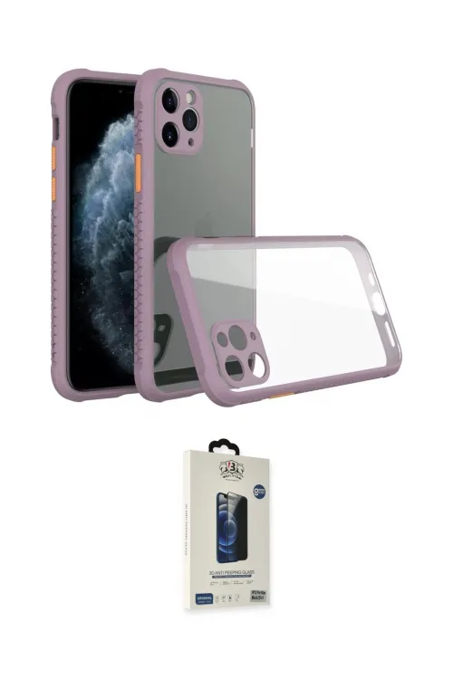 ieg™ iPhone 11 Pro Max Kılıf Nova Asil Özel Seri - Siyah Bilvis Hayalet Cam Ekran Koruyucu