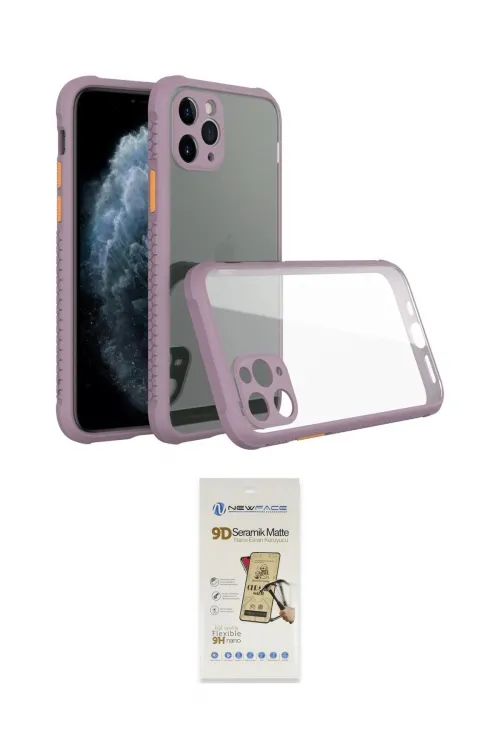 ieg™ iPhone 11 Pro Max Kılıf Nova Asil Özel Seri - Siyah Mat Seramik Nano Ekran Koruyucu