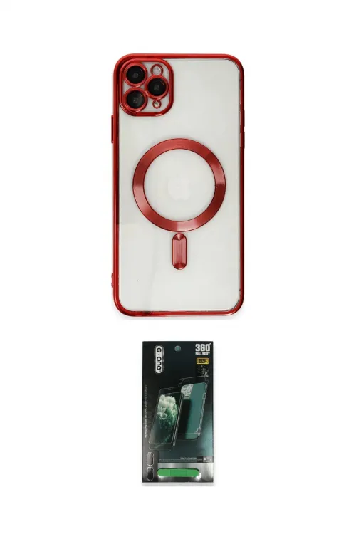 ieg™ iPhone 11 Pro Max Kılıf Nova Işık Özel Seri - Şeffaf 360 Full Body Arka Koruyucu