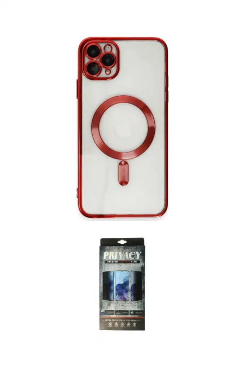 ieg™ iPhone 11 Pro Max Kılıf Nova Işık Özel Seri - Siyah 34D Hayalet Izgaralı Cam