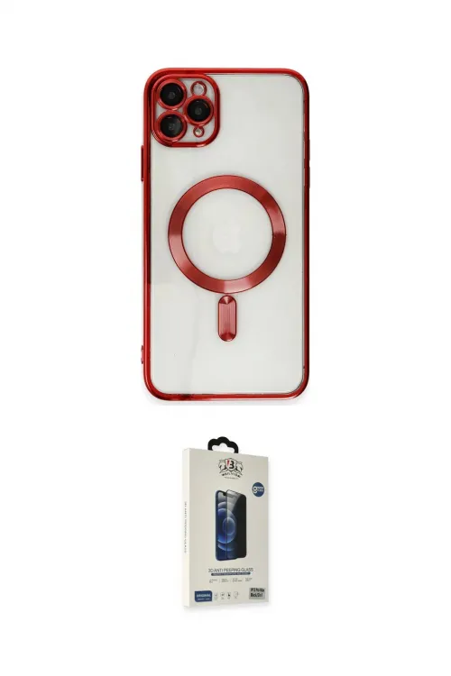 ieg™ iPhone 11 Pro Max Kılıf Nova Işık Özel Seri - Siyah Bilvis Hayalet Cam Ekran Koruyucu