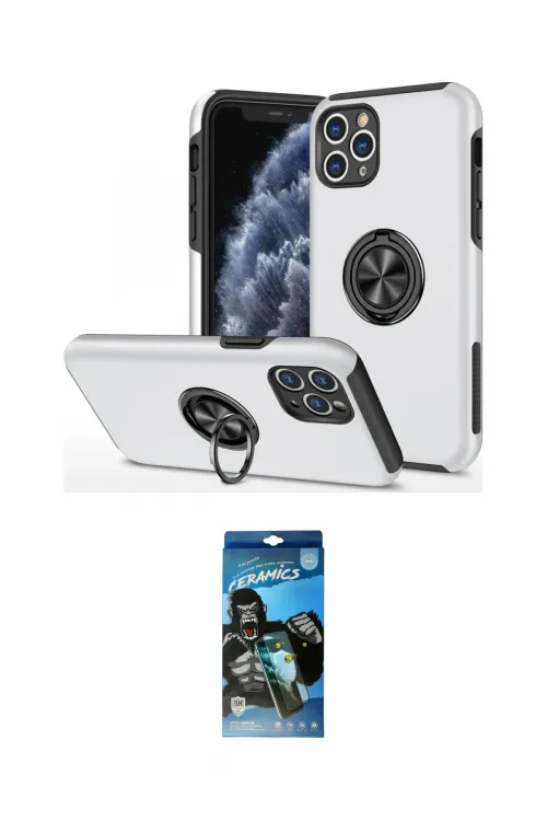 ieg™ iPhone 11 Pro Max Kılıf Odak Form Prime - Siyah 34D Izgaralı Cam