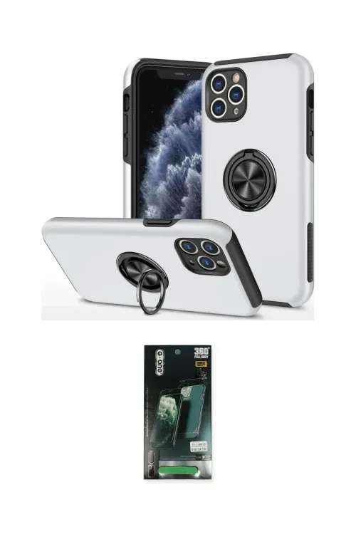 ieg™ iPhone 11 Pro Max Kılıf Odak Form Prime - Siyah 360 Mat Full Body Arka Koruyucu