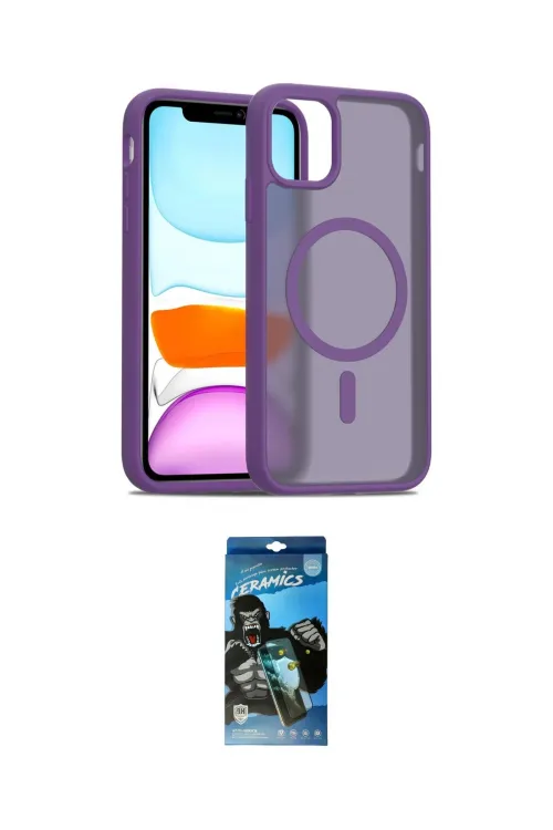 ieg™ iPhone 11 Pro Max Kılıf Siluet Minimal Prime - Siyah 34D Izgaralı Cam