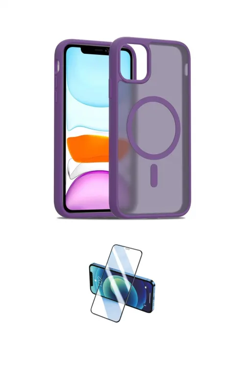 ieg™ iPhone 11 Pro Max Kılıf Siluet Minimal Prime - Siyah 3D Antistatik Seramik Nano Ekran Koruyucu