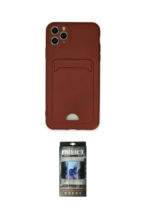 ieg™ iPhone 11 Pro Max Kılıf Vadi Çizgi Prime - Siyah 34D Hayalet Izgaralı Cam