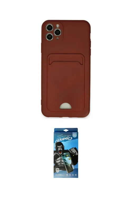 ieg™ iPhone 11 Pro Max Kılıf Vadi Çizgi Prime - Siyah 34D Izgaralı Cam