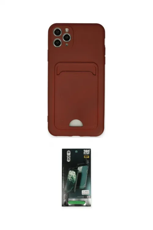 ieg™ iPhone 11 Pro Max Kılıf Vadi Çizgi Prime - Siyah 360 Mat Full Body Arka Koruyucu