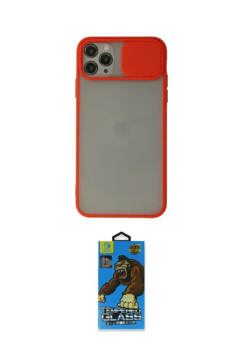 ieg™ iPhone 11 Pro Max Kılıf Vadi Çizgi - Siyah 18D Cam Ekran Koruyucu