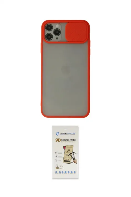 ieg™ iPhone 11 Pro Max Kılıf Vadi Çizgi - Siyah Mat Seramik Nano Ekran Koruyucu