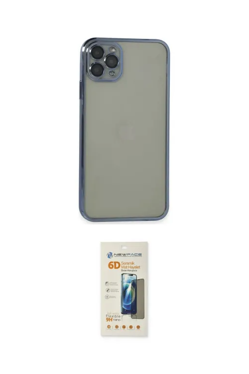 ieg™ iPhone 11 Pro Max Kılıf Vadi Minimal - Siyah 6D Mat Seramik Hayalet Nano Ekran Koruyucu