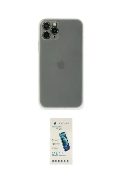 ieg™ iPhone 11 Pro Max Kılıf Yadigar Yansıma Serisi - Şeffaf Pasifik Cam Ekran Koruyucu