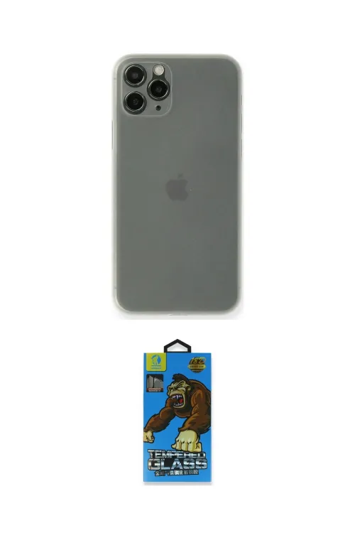 ieg™ iPhone 11 Pro Max Kılıf Yadigar Yansıma Serisi - Siyah 18D Cam Ekran Koruyucu