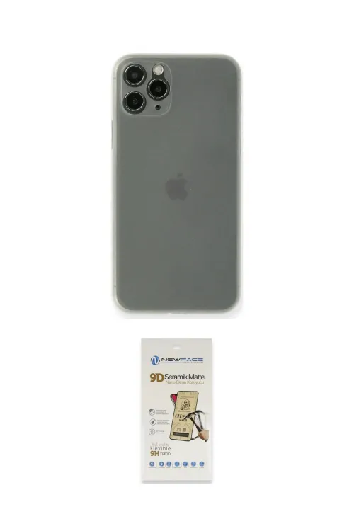 ieg™ iPhone 11 Pro Max Kılıf Yadigar Yansıma Serisi - Siyah Mat Seramik Nano Ekran Koruyucu