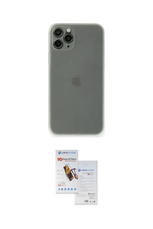 ieg™ iPhone 11 Pro Max Kılıf Yadigar Yansıma Serisi - Siyah Seramik Nano Ekran Koruyucu
