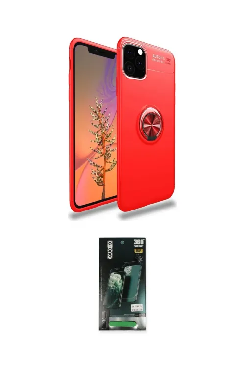 ieg™ iPhone 11 Pro Max Kılıf Yankı Form Prime - Siyah 360 Mat Full Body Arka Koruyucu