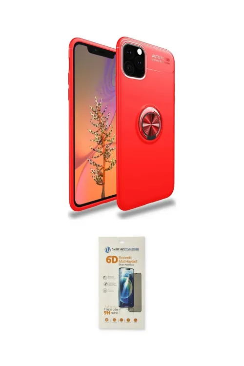 ieg™ iPhone 11 Pro Max Kılıf Yankı Form Prime - Siyah 6D Mat Seramik Hayalet Nano Ekran Koruyucu
